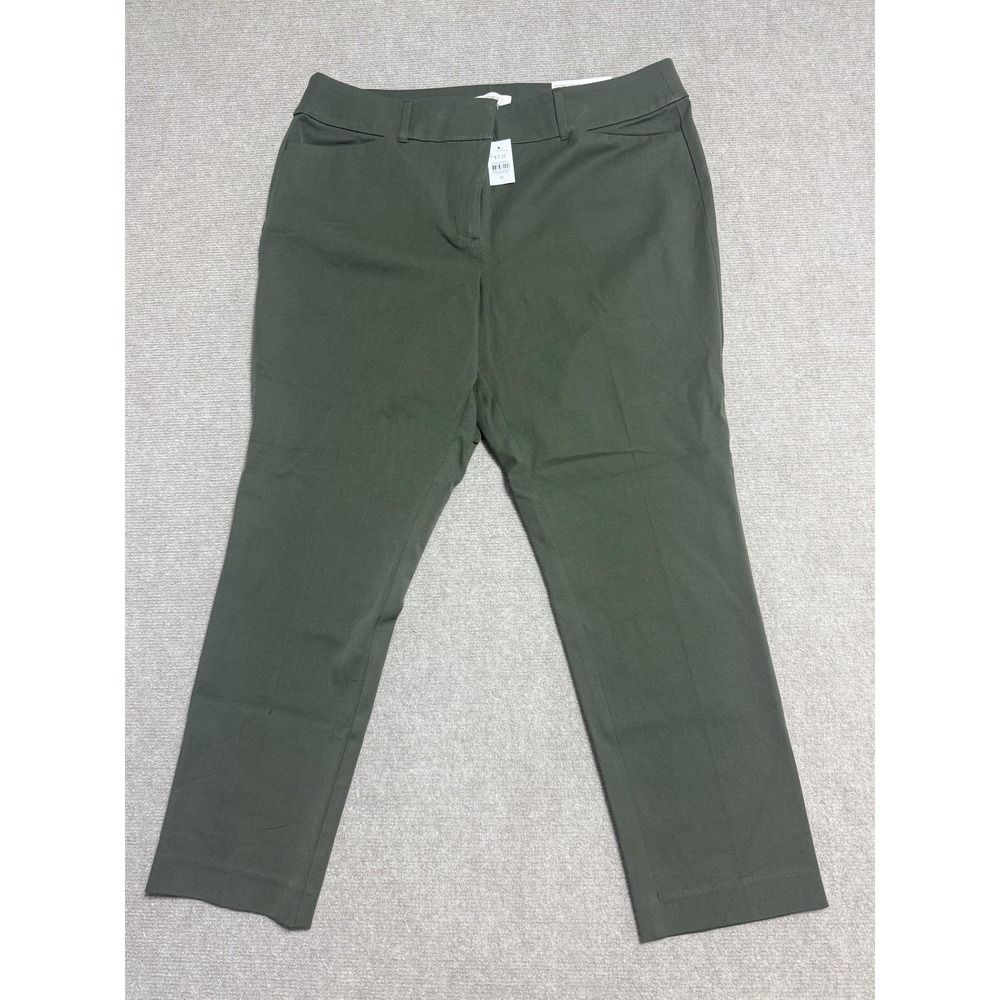LOFT Outlet Pants Womens 16 Green Curvy Skinny‎ Ankle Mid Rise Stretch New Tags